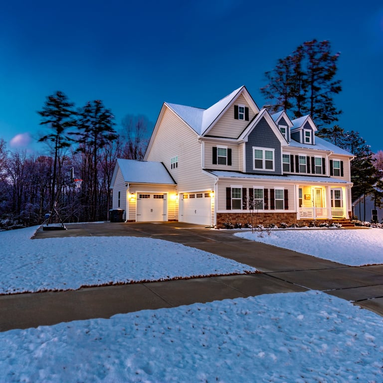 Ottawa winter home preparation and snow covered house