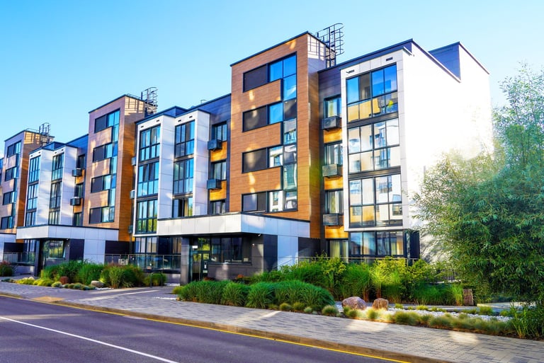 Modern residential building in contemporary architecture
